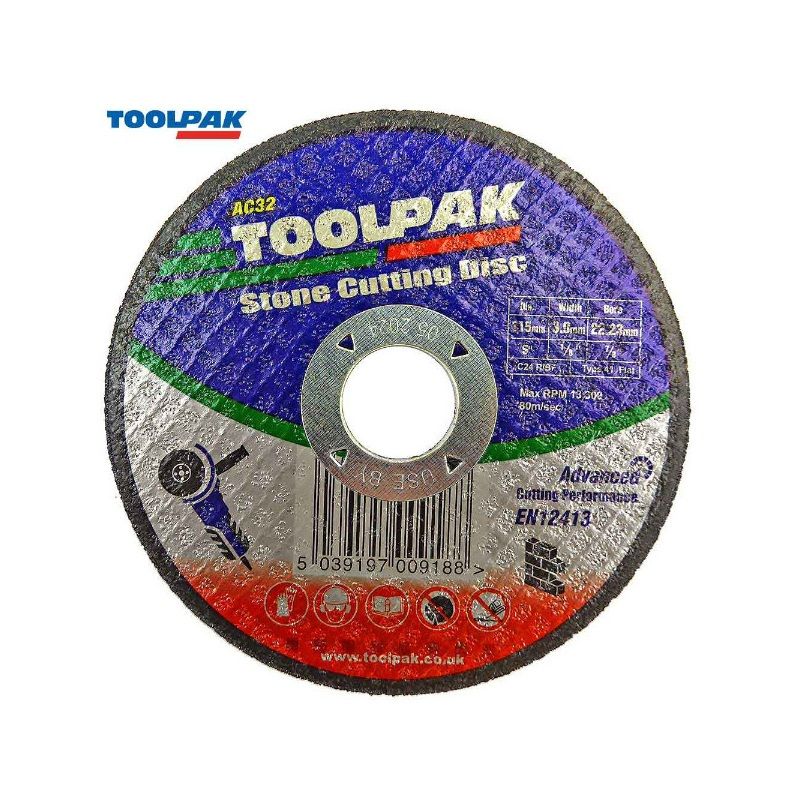 TOOLPAK AC32 4 1/2" FLAT STONE CUTTING DISC