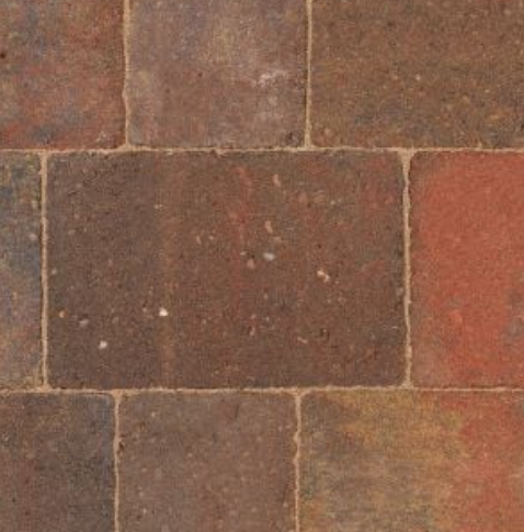 BRADSTONE WOBURN ORIGINAL 50mm BLOCK PAVING 134 x 134 x 50mm AUTUMN 23621 (NEW)