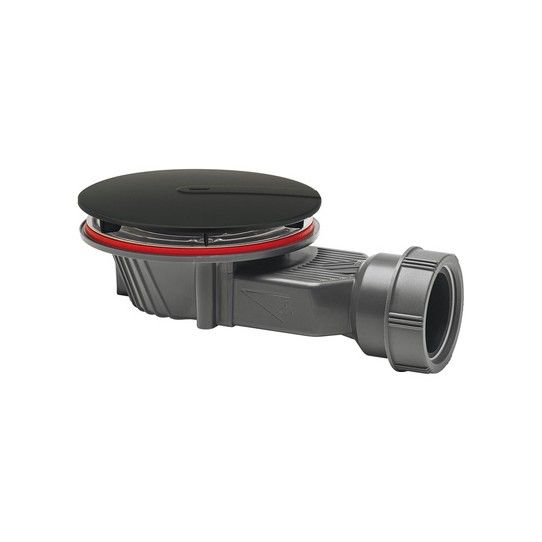 WIRQUIN SLIM+ WATERLESS MEMBRANE SHOWER WASTE 50mm MATT BLACK DOME 30723786