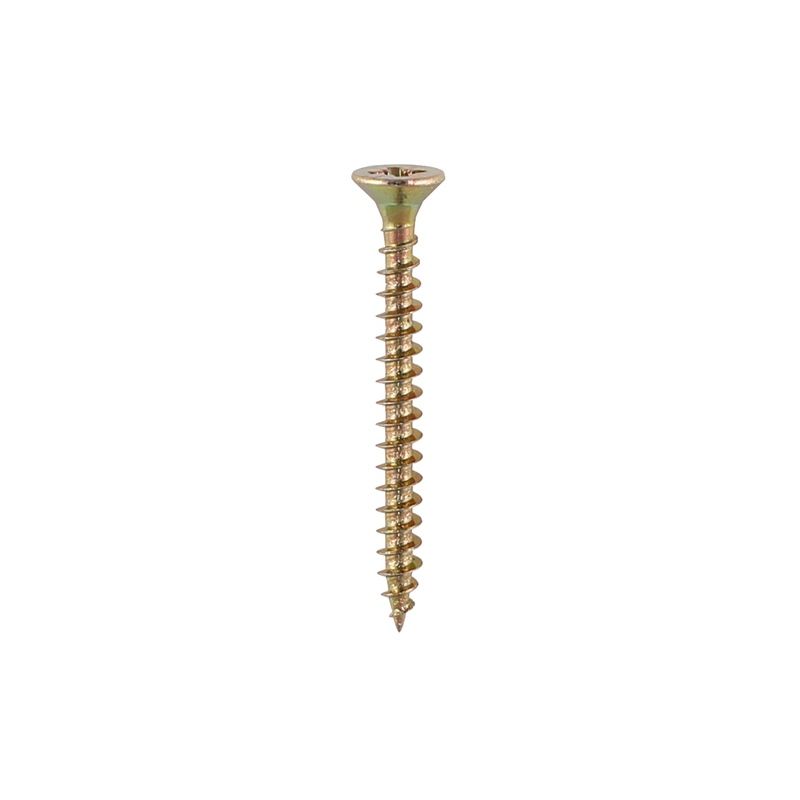 TIMCO COUNTERSUNK POZI CHIPBOARD SCREWS ZINC PASSIVATED 3.5 x 15mm (BAG 45) YELLOW 35015CHYP