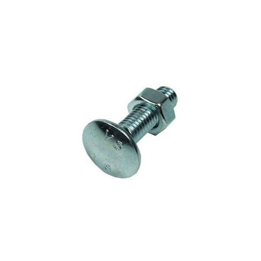 UNIFIX PACK 5 M6 x 100mm BZP CUP SQUARE BOLT & & NUT UB3121