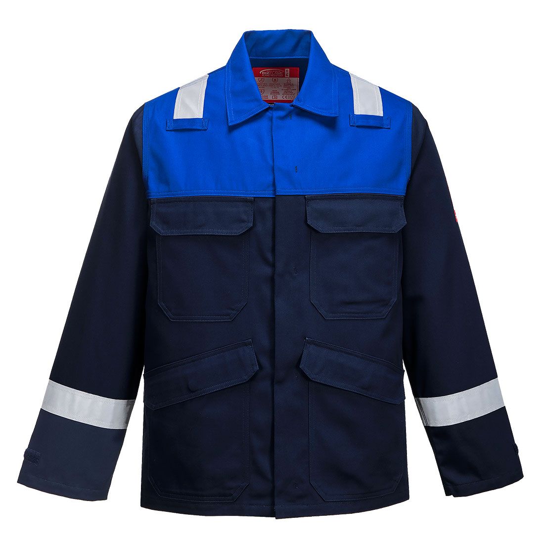 Bizflame Work Jacket, L, R, Navy/Royal