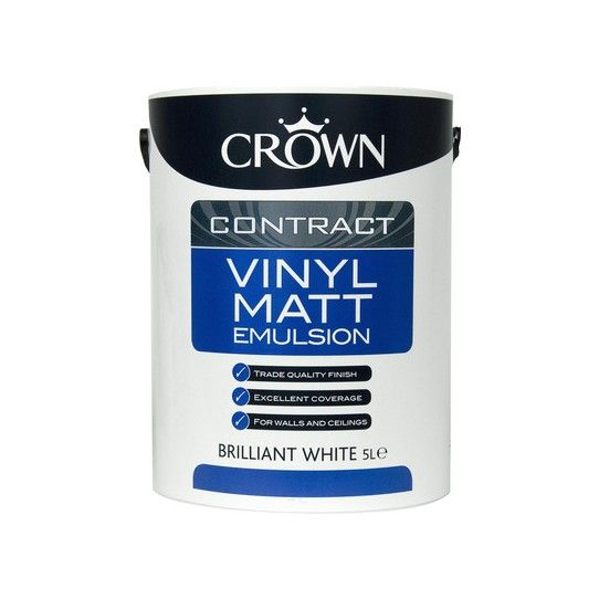 CROWN CONTRACT VINYL MATT BRILLIANT WHITE 5l 5090763