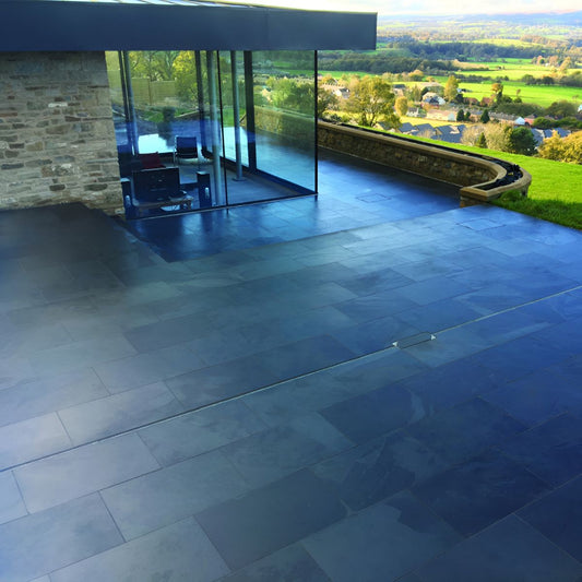 BRAZILIAN GRAPHITE 900 x 600 x 10mm CALIBRATED FLOORING SLATE TILE ( 1.85 TILES PER M2 )