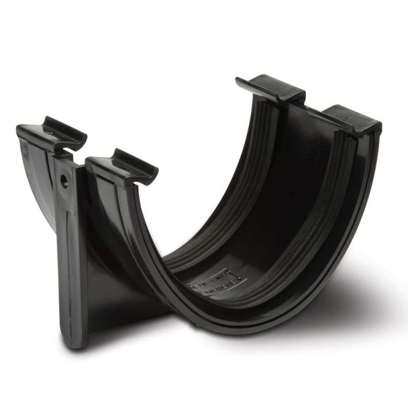 POLYPIPE RAINWATER POLYFLOW DEEP GUTTER UNION BRACKET RD502B BLACK