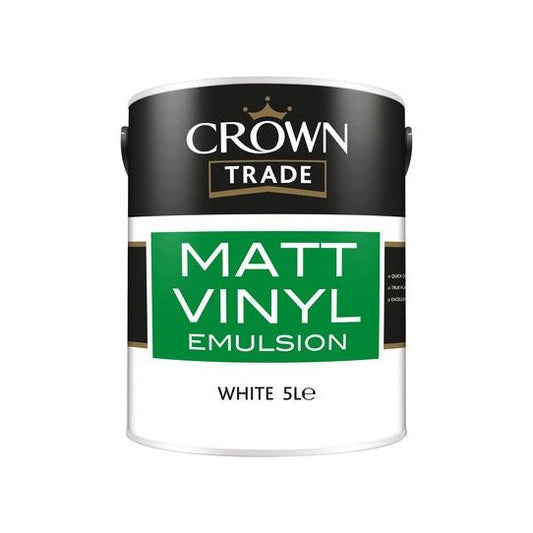 CROWN TRADE VINYL MATT EMULSION 5l WHITE 5024058