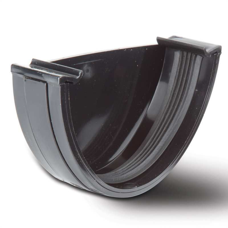 POLYPIPE RAINWATER POLYFLOW DEEP GUTTER STOP END EXT RD507B BLACK