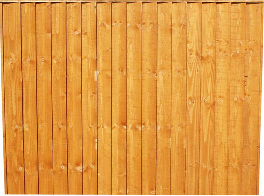 DENBIGH TIMBER VERTICAL BOARD FENCE PANEL 6 x 5' APEX CAP VB6X5