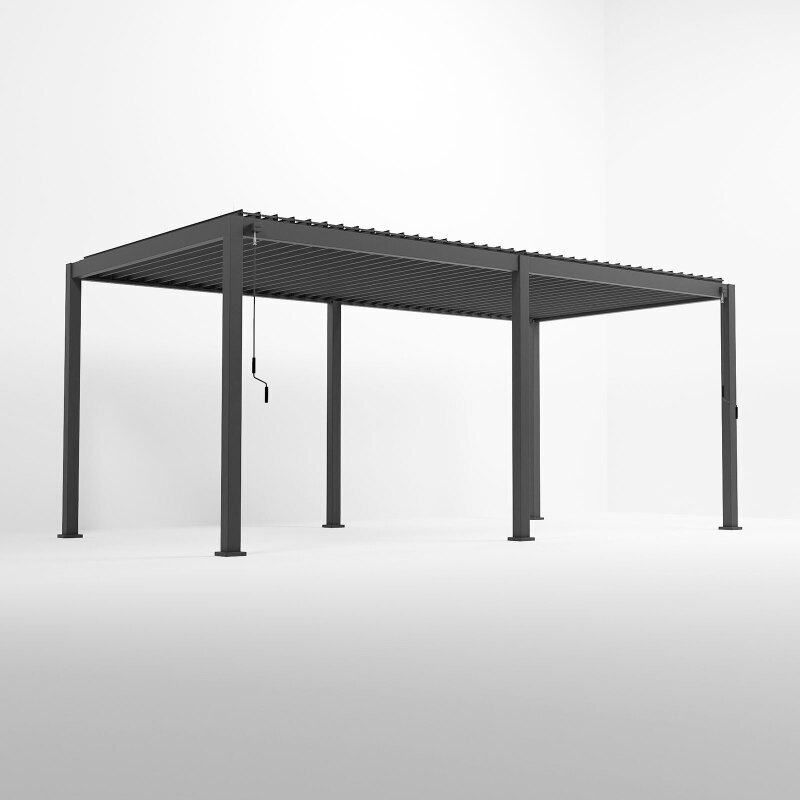 NOVA TITAN ALUMINIUM RECTANGULAR PERGOLA 6 x 3.6m GREY N24040