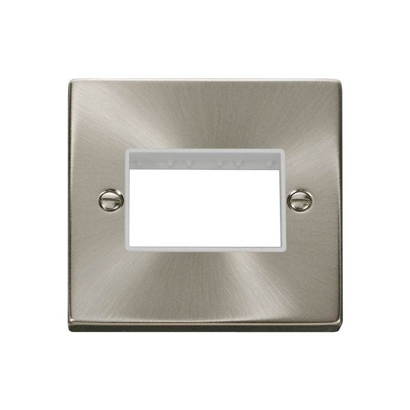 CLICK VPSC403WH 1G 3MOD PLATE SATIN CHROME