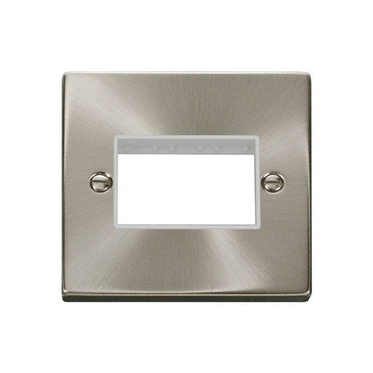 CLICK VPSC403WH 1G 3MOD PLATE SATIN CHROME