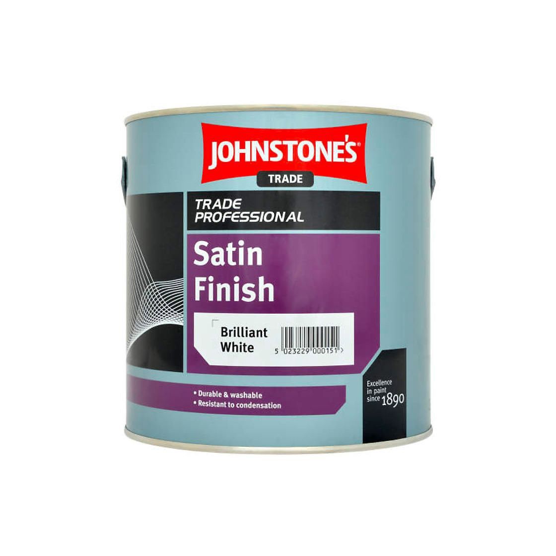 JOHNSTONES SATIN FINISH BRILLIANT WHITE 2.5l 301751