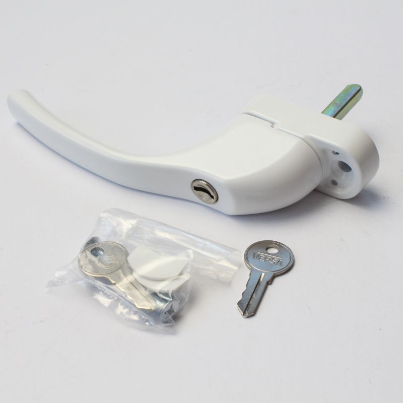 DUFFELLS VERSA LEVER UPVC DOOR HANDLE 62-95 PZ SPRUNG 260mm CENTRE WHITE V-HAN92W