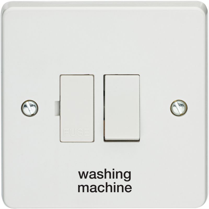 CRABTREE 4827/WM/BLACK 2-POLE SWITCHED FUSED CONNECTION UNIT 13a PRINTED 'WASHING MACHINE'
