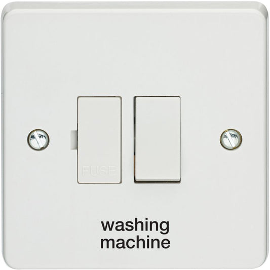 CRABTREE 4827/WM/BLACK 2-POLE SWITCHED FUSED CONNECTION UNIT 13a PRINTED 'WASHING MACHINE'