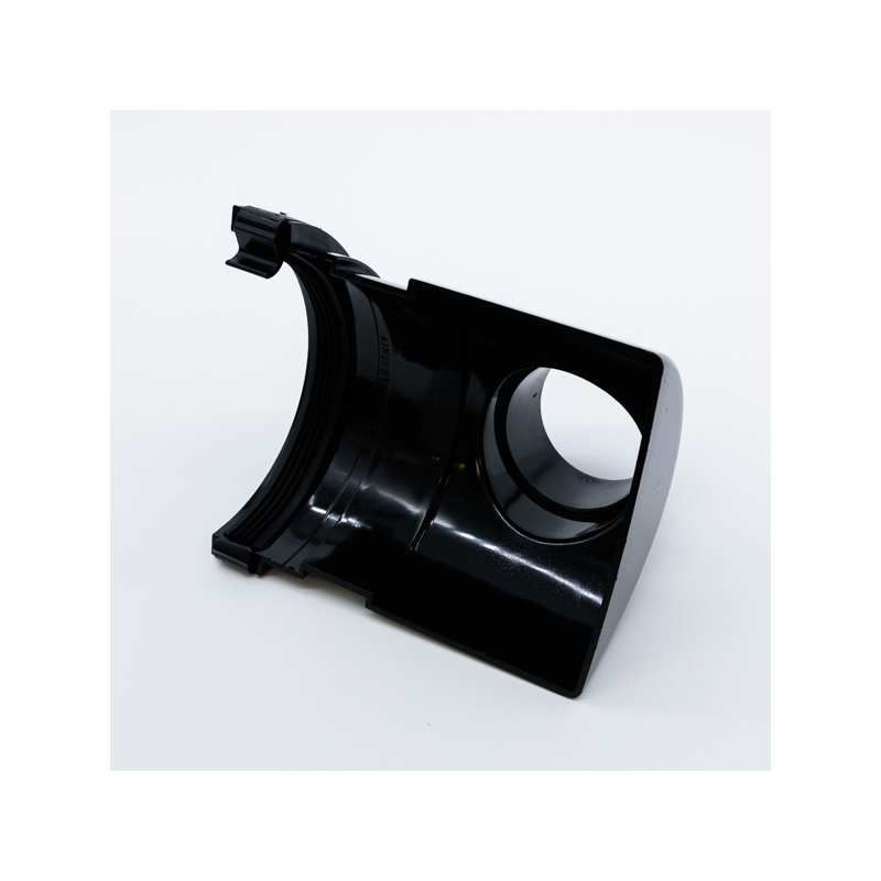 POLYPIPE RAINWATER HALF ROUND STOP END OUTLET 112mm RR106B BLACK