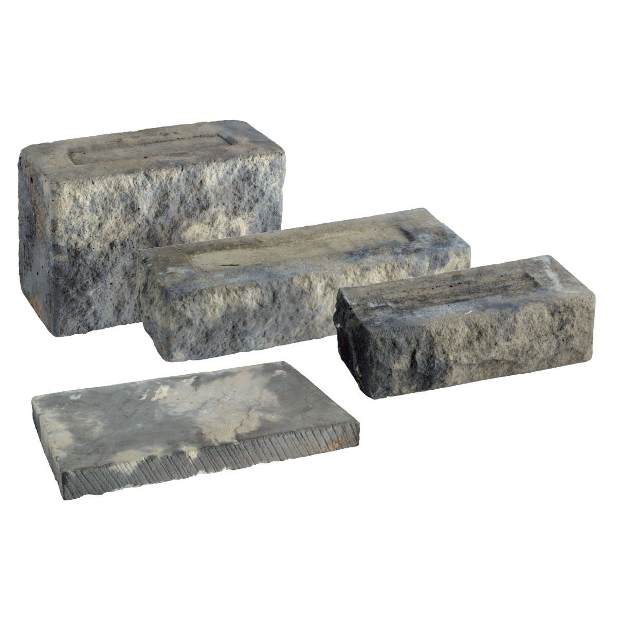 BRADSTONE OLD RIVEN COPING 530 x 150 x 50mm AUTUMN SILVER 23128