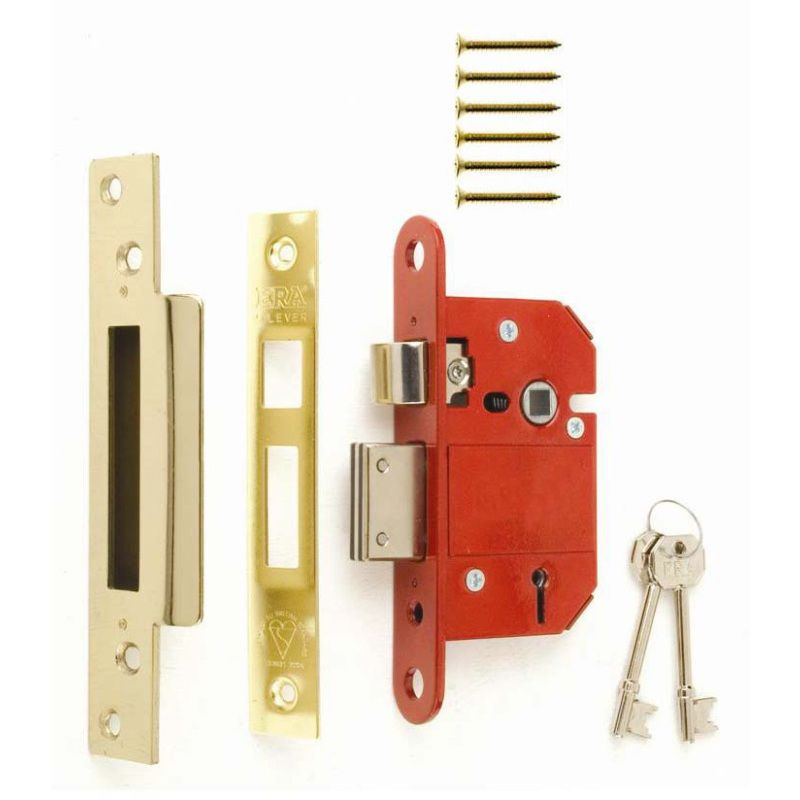 ERA BS 5 LEVER FORTRESS SASHLOCK 63mm BRASS VISI PACK 262-32A