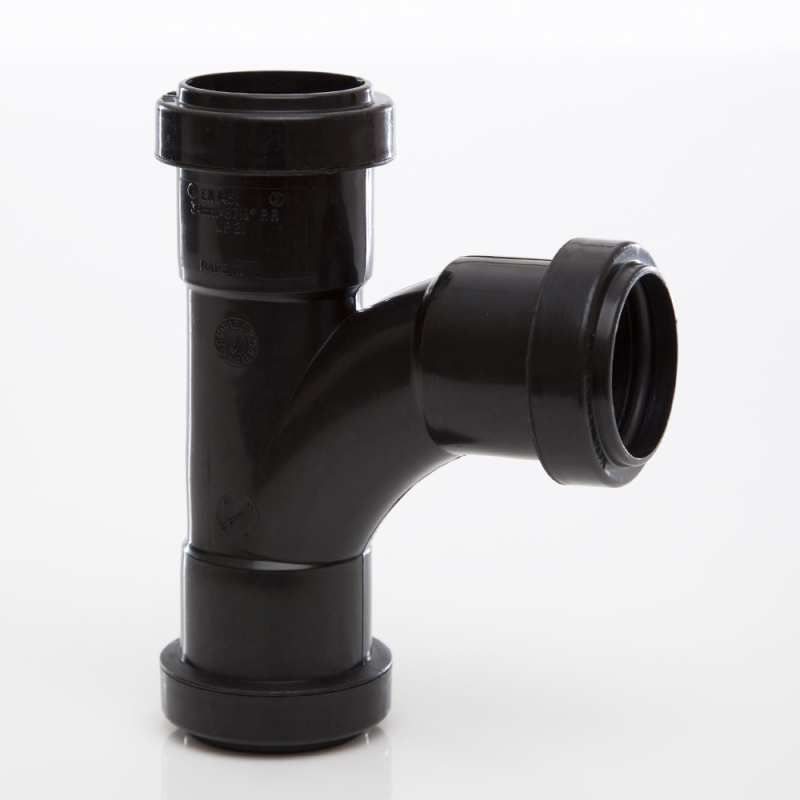POLYPIPE PUSHFIT SWEPT TEE 32mm x 91.25deg WP21 WP21B BLACK