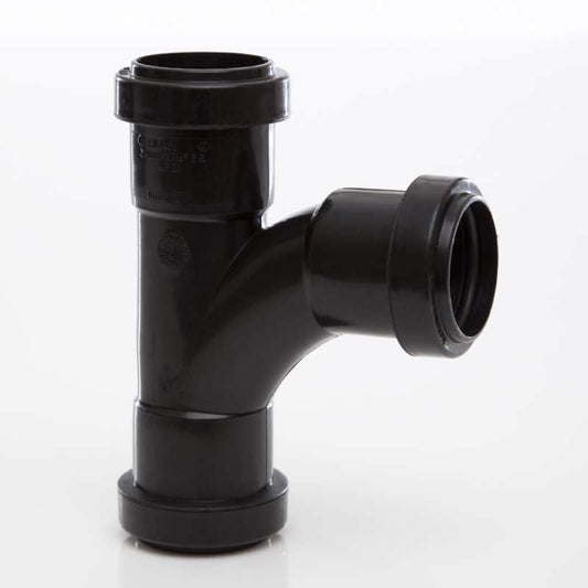 POLYPIPE PUSHFIT SWEPT TEE 32mm x 91.25deg WP21 WP21B BLACK