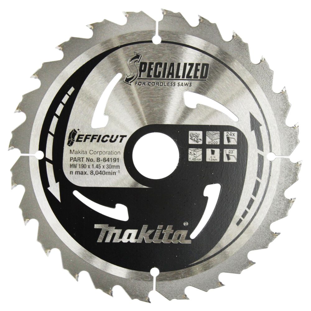 MAKITA B-64191 EFFICUT TCT SAW BLADE FOR WOOD 190X30X24T