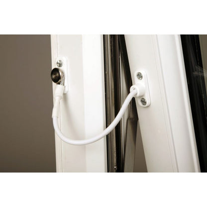 JACKLOC BRITISH STANDARD CABLE WINDOW RESTRICTORS WHITE JACKLOCW