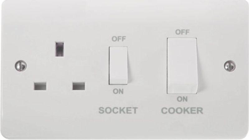 CLICK CMA504 COOKER SWITCH WITH 13a 2-POLE SOCKET 45a