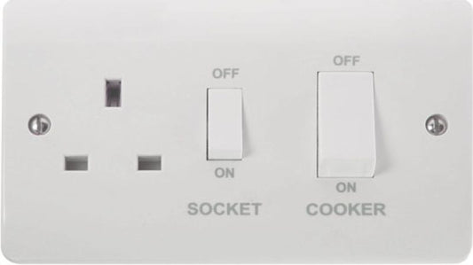 CLICK CMA504 COOKER SWITCH WITH 13a 2-POLE SOCKET 45a