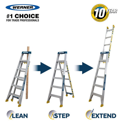 WERNER LEANSAFE 3-IN-1 ALUMINIUM LADDER 75070