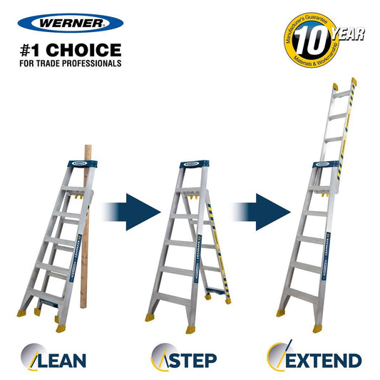 WERNER LEANSAFE 3-IN-1 ALUMINIUM LADDER 75070