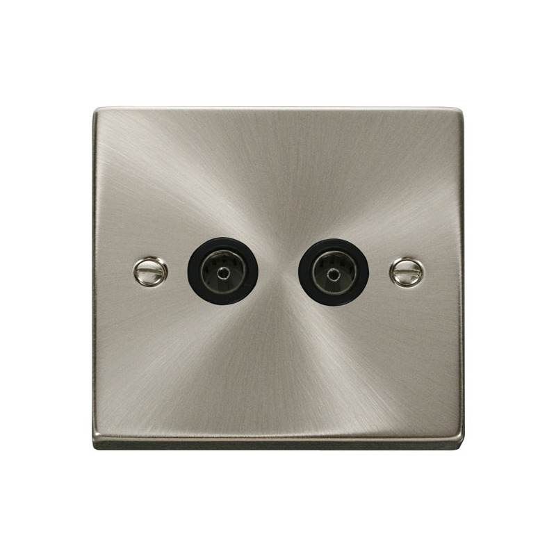 CLICK VPSC066BK TWIN NONISOLATED COAXIAL SOCKET
