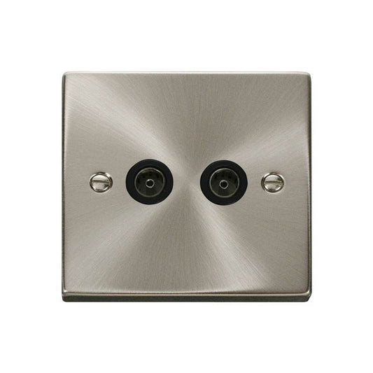 CLICK VPSC066BK TWIN NONISOLATED COAXIAL SOCKET