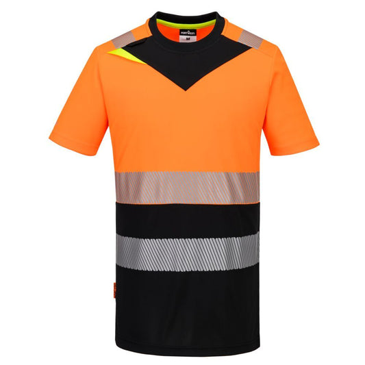 DX4 Hi-Vis Class 1 T-Shirt S/S, 4XL, R, Orange/Black