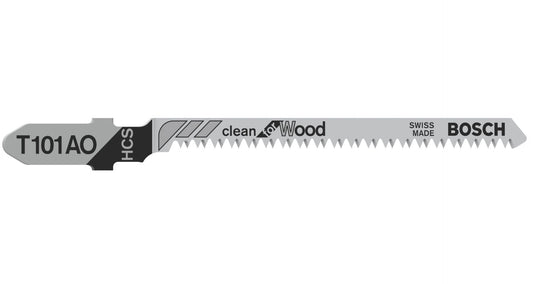 BOSCH 2608630031 PACK OF 5 T101AO CLEAN CUT WOOD JIGSAW BLADES 1.5-15mm