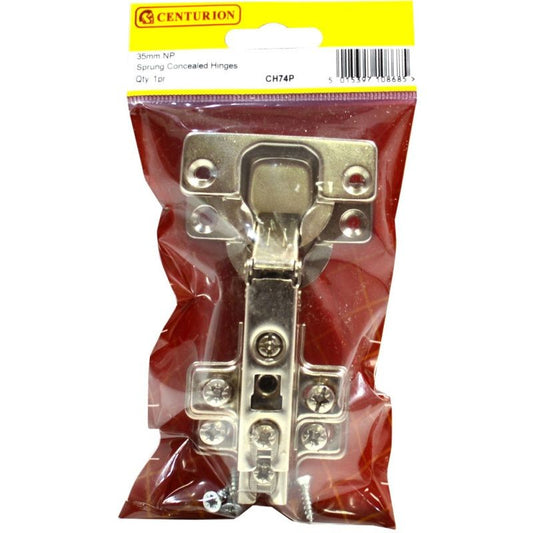 CENTURION CH74P NICKEL PLATED SPRUNG CONCEALED HINGE 35mm x 90deg
