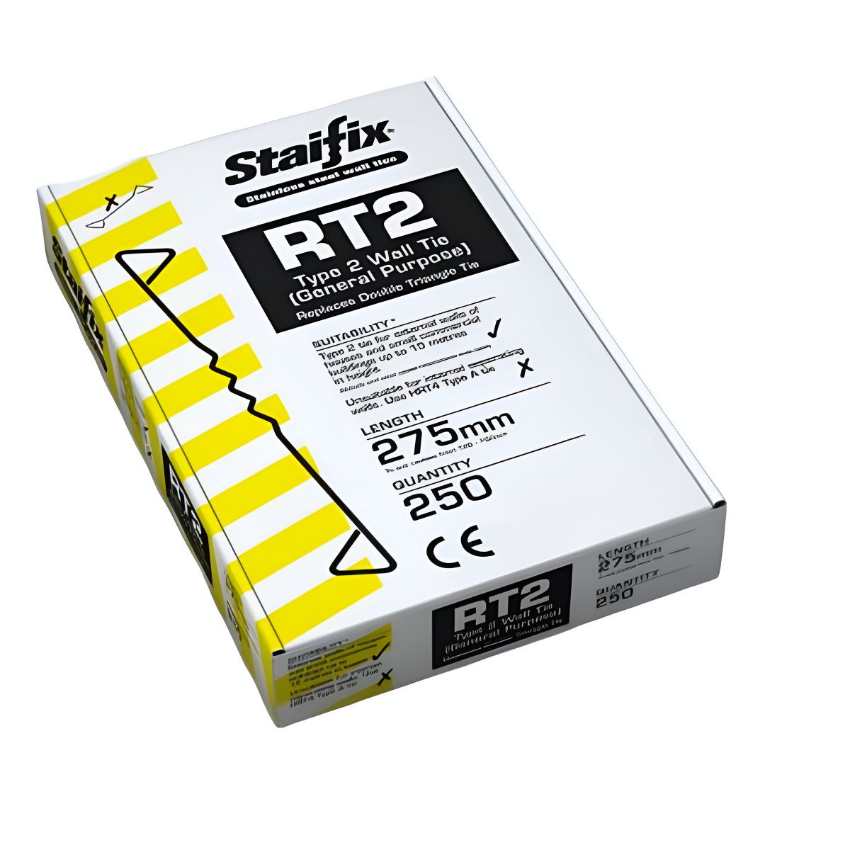 ANCON STAIFIX RT2 GENERAL PURPOSE WALL TIE 275mm (BOX 250) RT2275BOXS