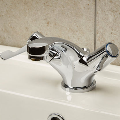 BRISTAN VAL2BASCCD LEVER CERAMIC DISC MONO BASIN MIXER C/W 3" LEVERS & POP UP WASTE CHROME
