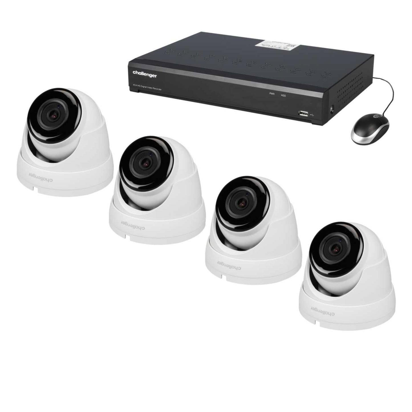 Challenger 4 Channel 4 White Dome Camera 2MP HD 1TB Cctv Kit
