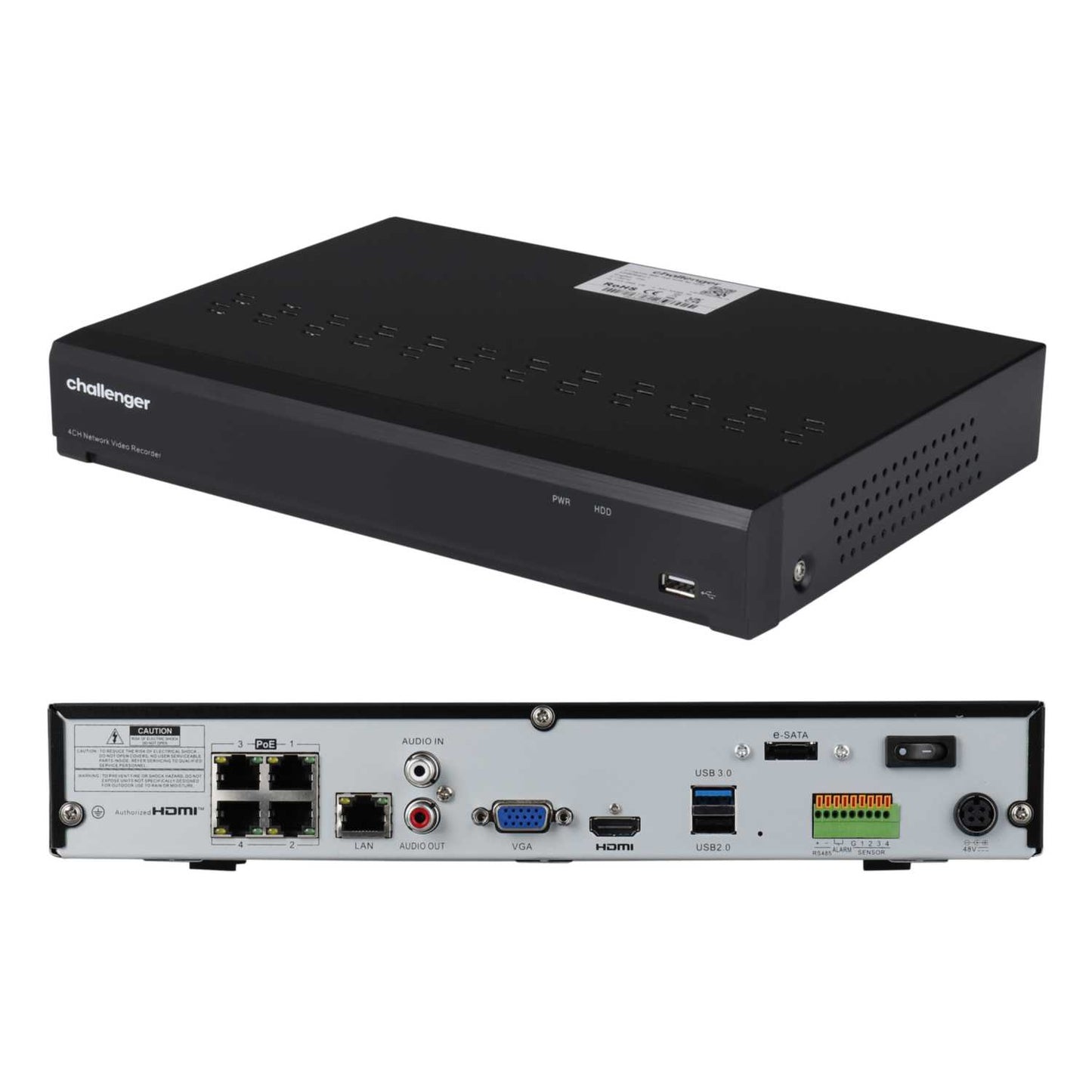 Challenger 4 Channel 8MP PoE NVR (No HDD)