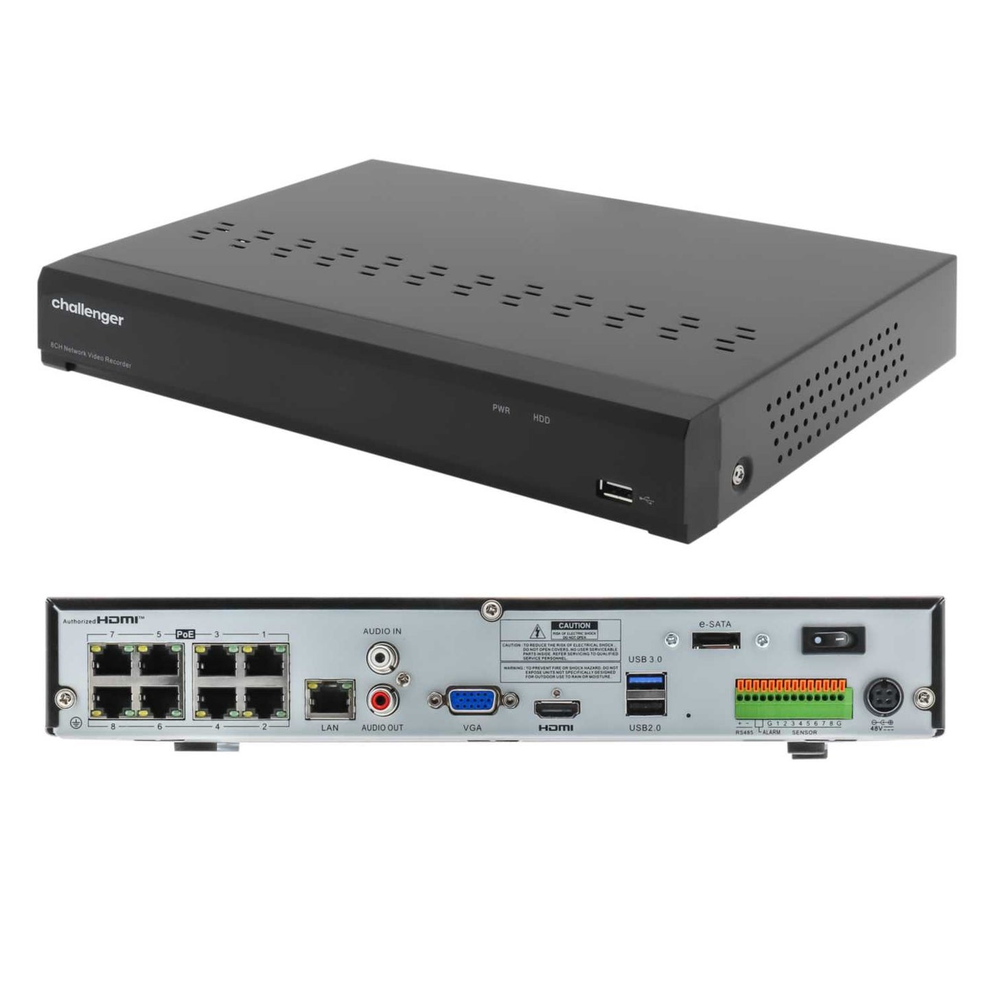 Challenger 8 Channel 8MP PoE NVR (No HDD)