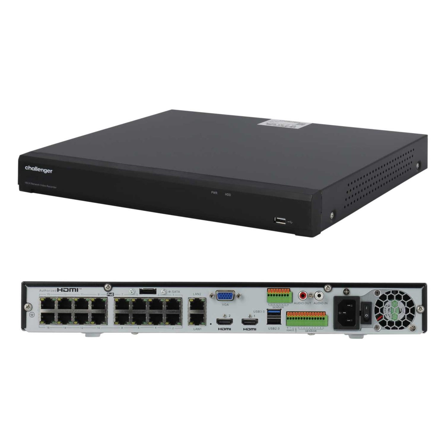 Challenger 16 Channel 8MP PoE NVR (No HDD)
