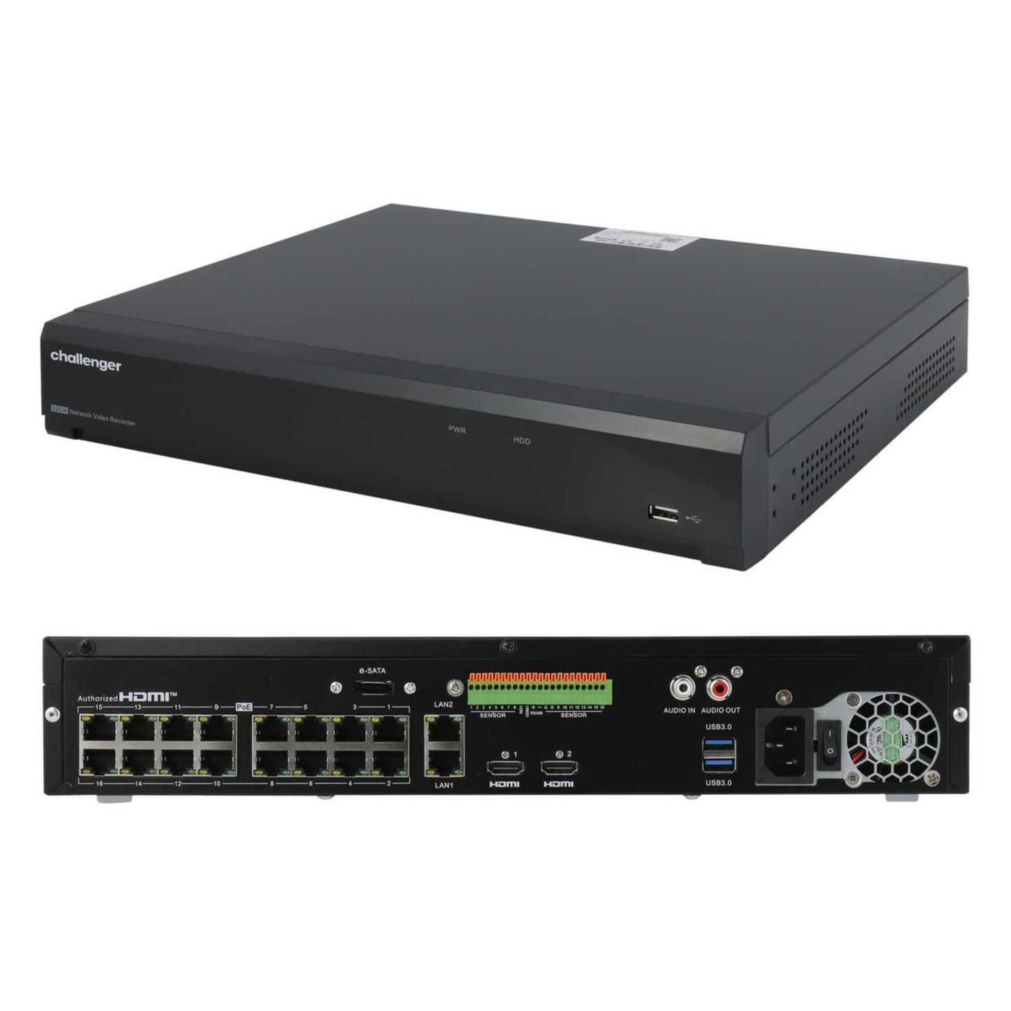 Challenger 32 Channel 8MP PoE NVR (No HDD)
