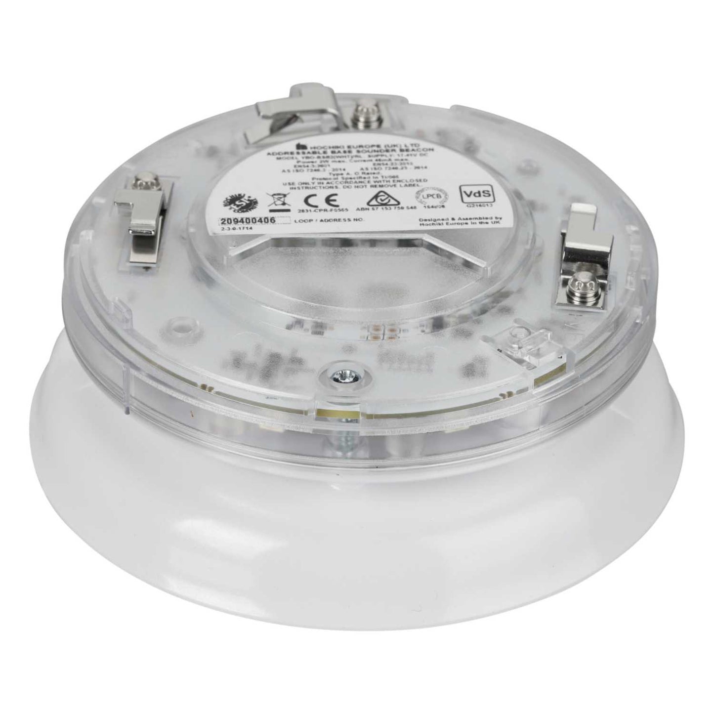 Hochiki ESP YBO-BSB2 Addressable Base Sounder Red Flash Beacon White