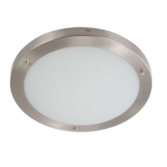 Firstlight Rondo ES/E27 Flush Ceiling Light Brushed Steel