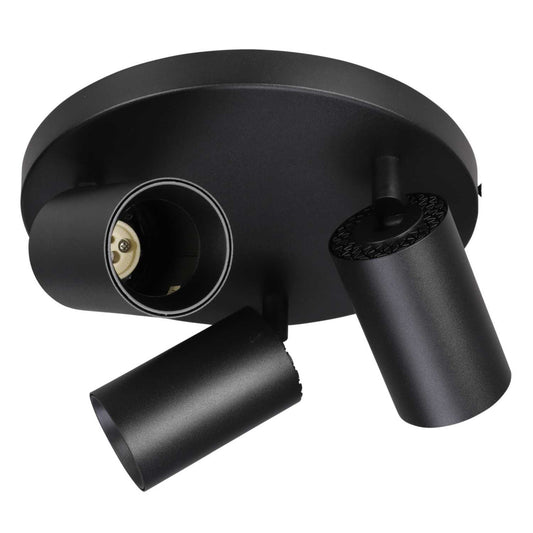 Firstlight Max GU10 3 Light Flush Ceiling Fitting Black
