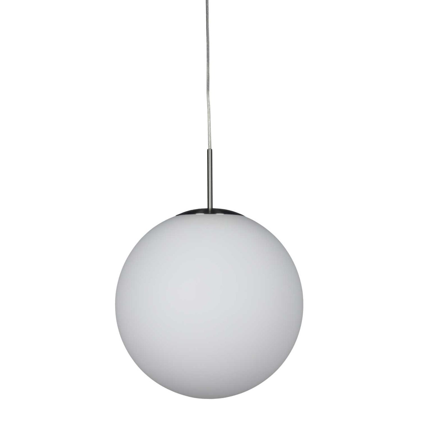 Firstlight Globe Pendant Ceiling Light Brushed Steel with Opal Glass