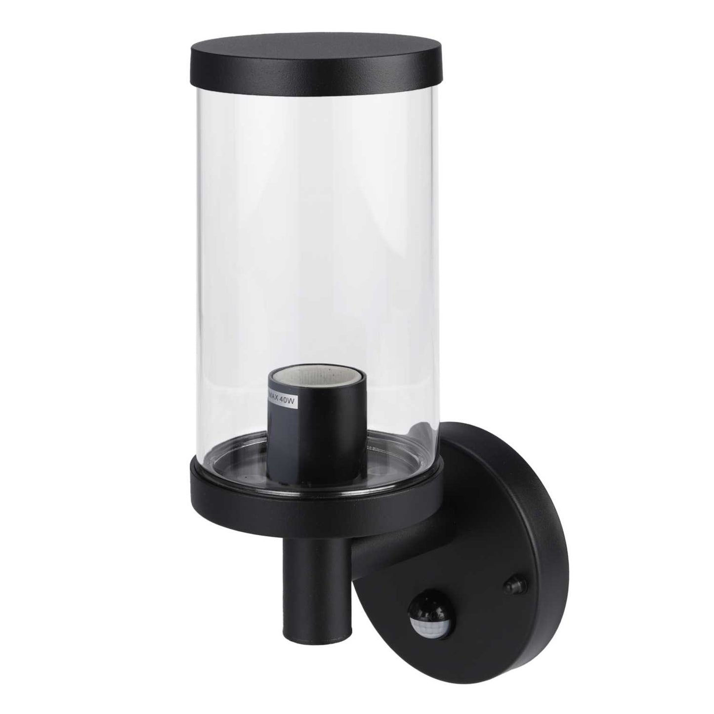 Firstlight Lucas ES/E27 Up Wall Light with PIR Black