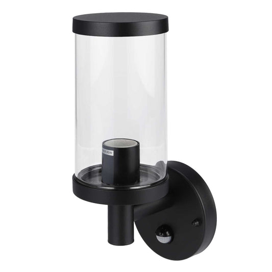Firstlight Lucas ES/E27 Up Wall Light with PIR Black