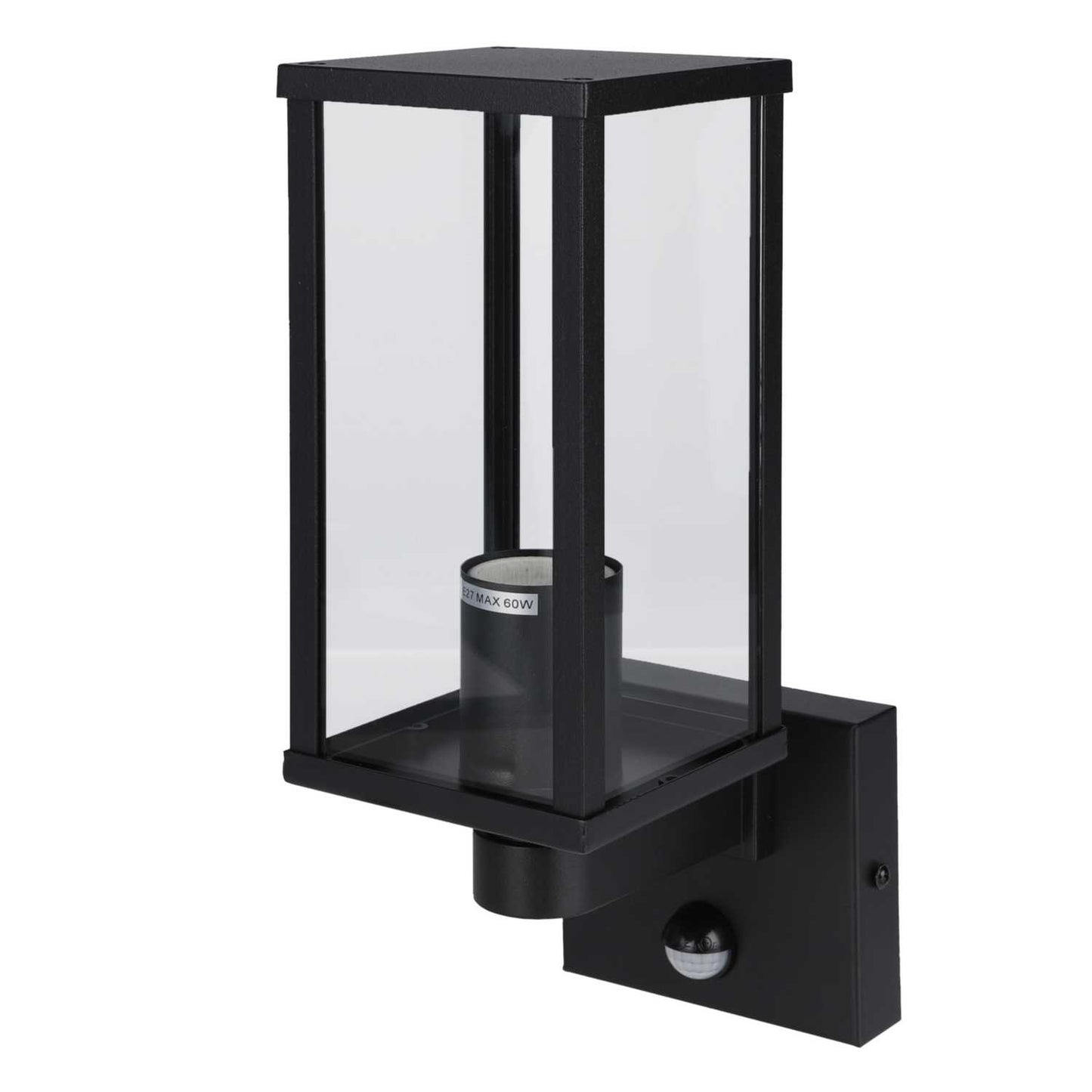 Firstlight Dakota ES/E27 Up Wall Light with PIR Black