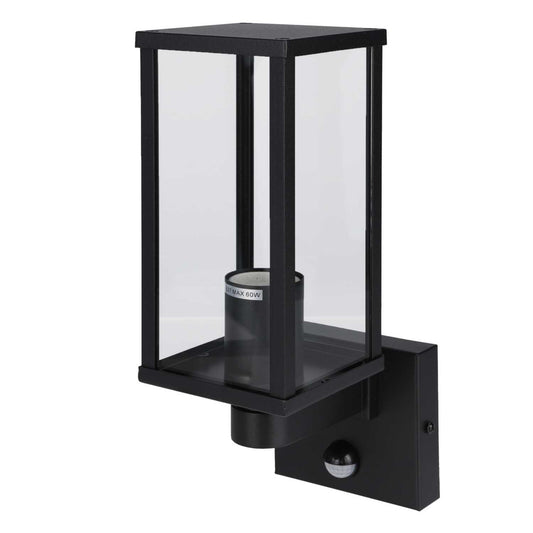 Firstlight Dakota ES/E27 Up Wall Light with PIR Black